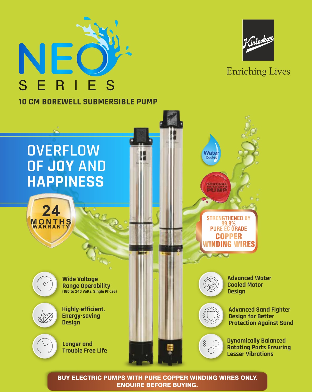 Agriculture Borewell Waterfilled Submersible Pumps by Kirloskar image 8