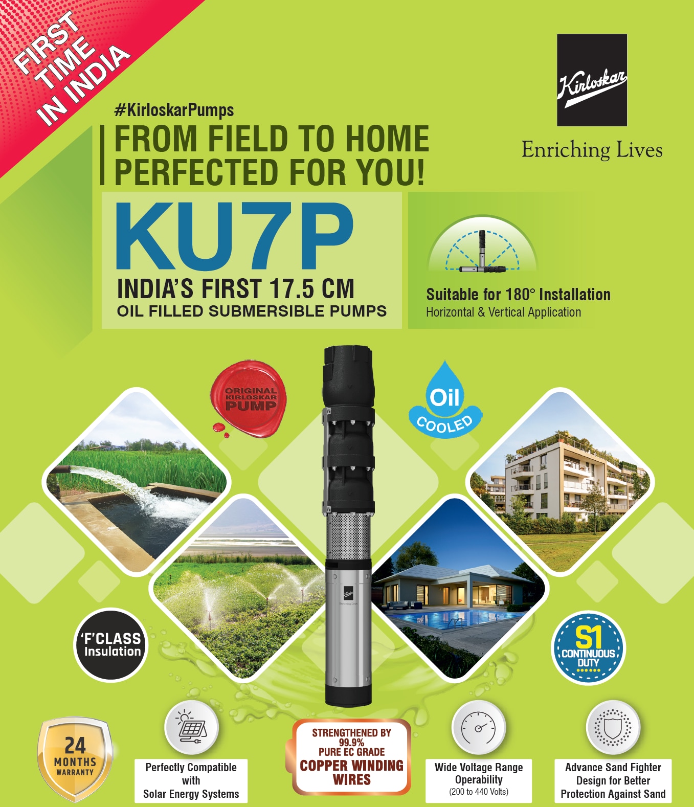 Agriculture Borewell Waterfilled Submersible Pumps by Kirloskar image 4