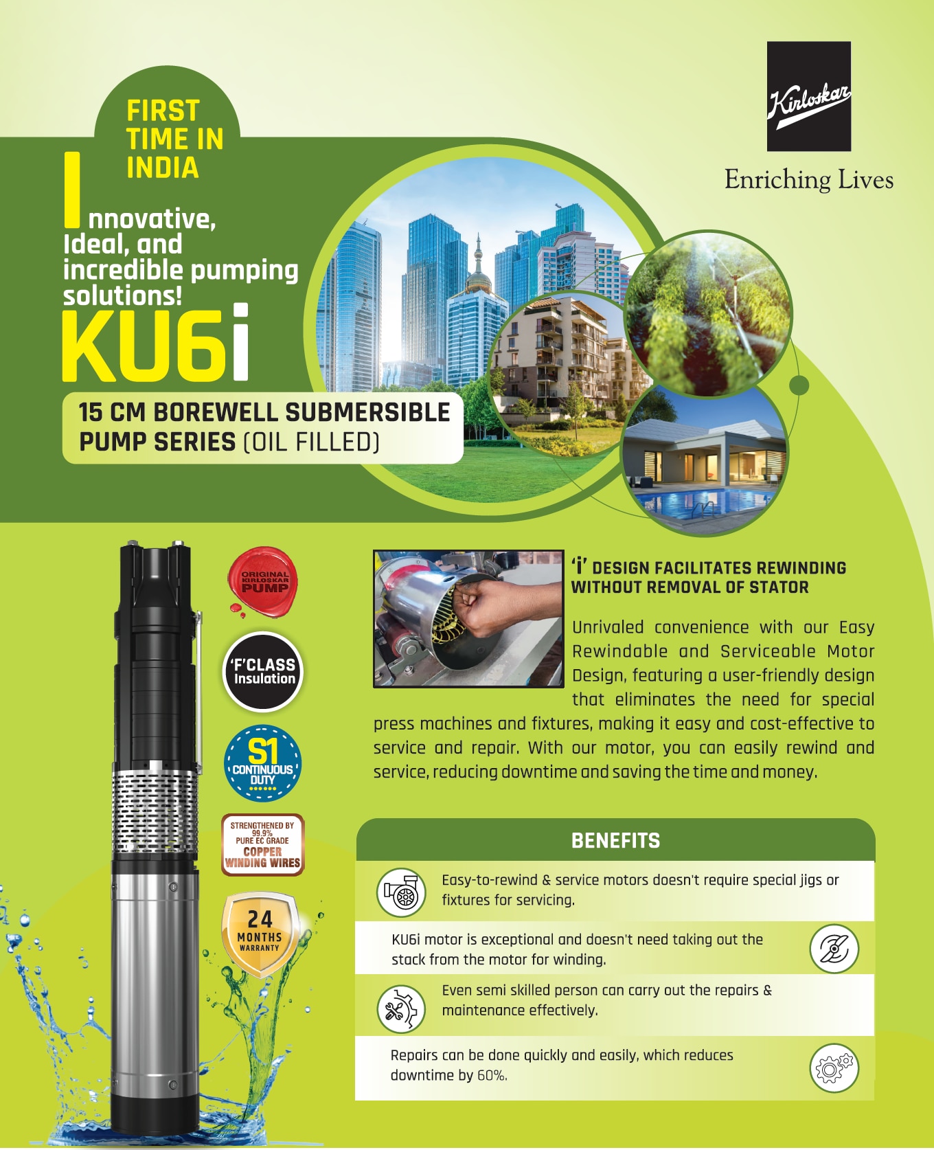 Borewell Oilfilled Submersible Pumps by Kirloskar image 4
