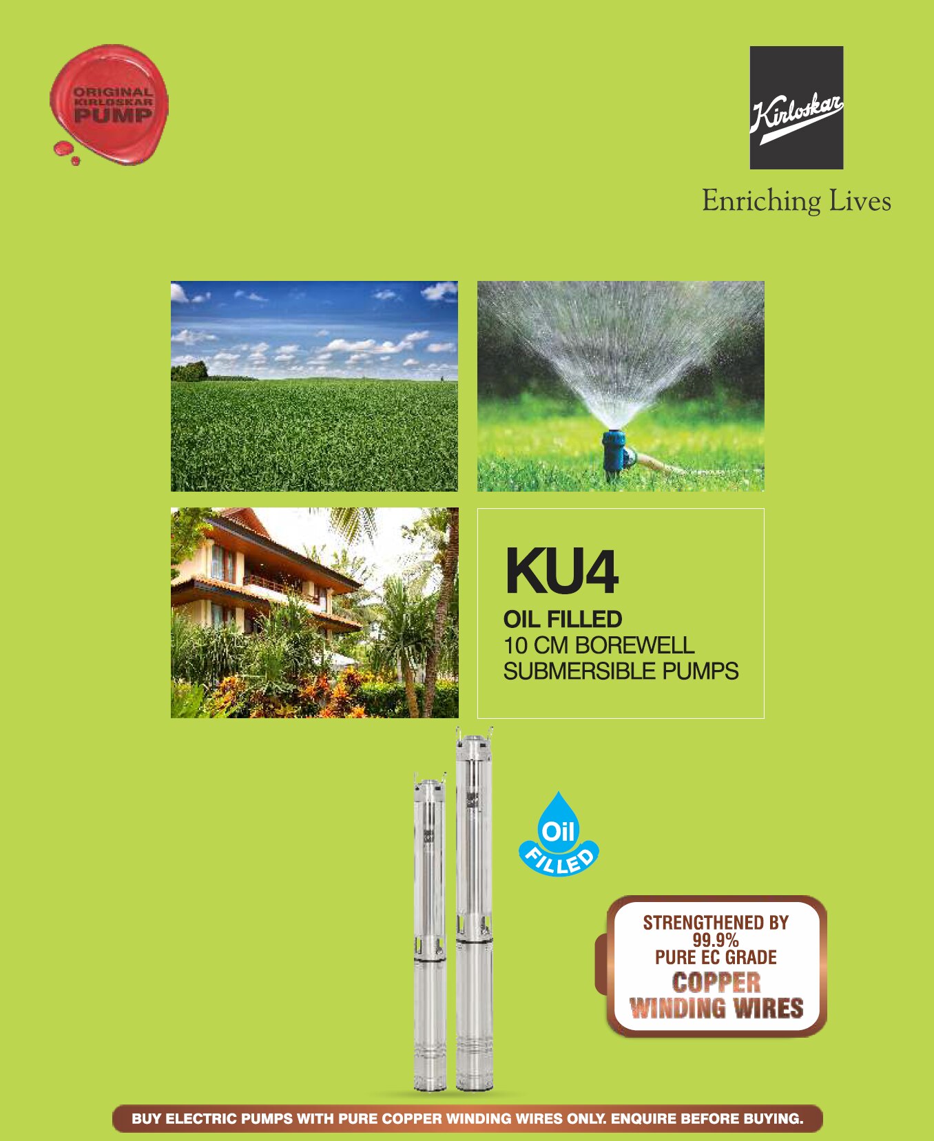 Agriculture Borewell Waterfilled Submersible Pumps by Kirloskar image 7