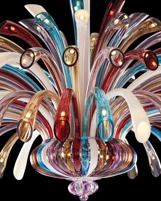 Opaline Crown Glass Chandelier image 2
