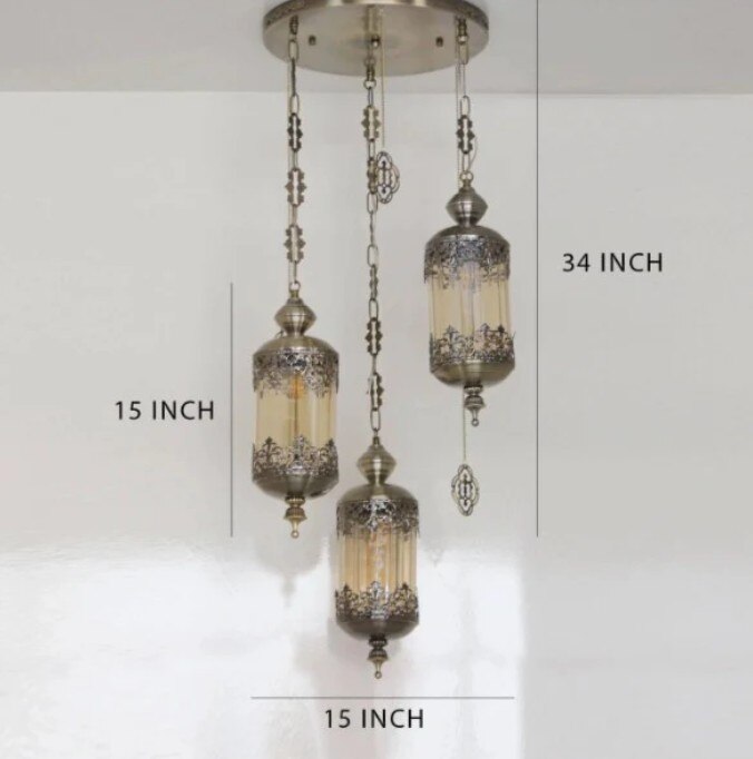 Set of 3 Moroccan Pendant Light image 2