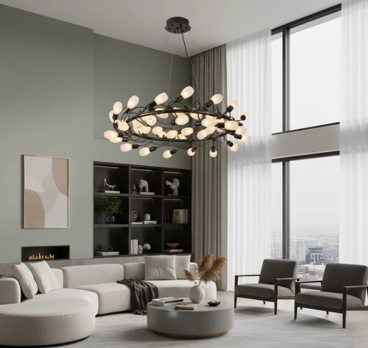Orbit Black Round Chandelier image 2