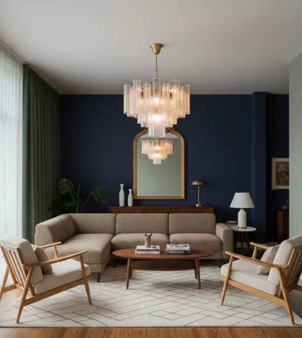 Modern Round Glass Chandelier image 2