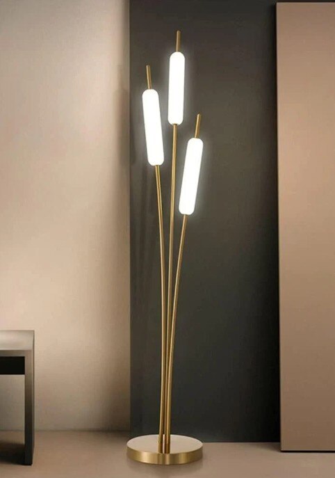 3 Frost Glass Gold Floor Standing lamp image 3