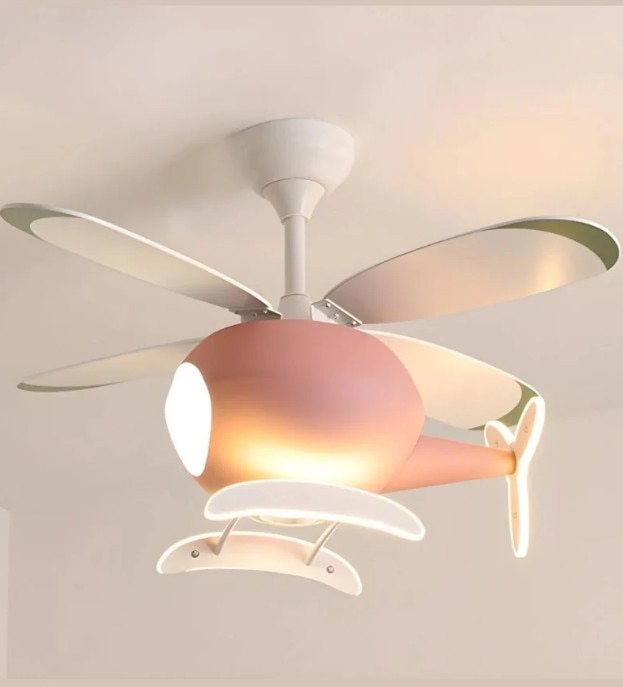 Pink Kid's Room Chandelier Ceiling Fan with Remote Control image 4