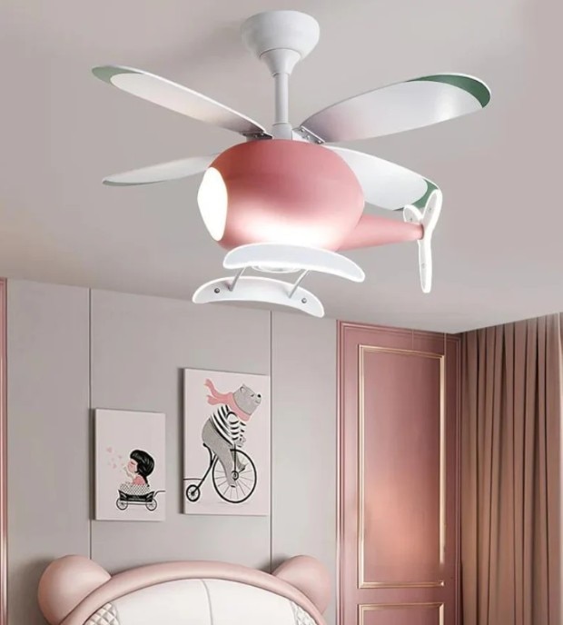 Pink Kid's Room Chandelier Ceiling Fan with Remote Control image 6