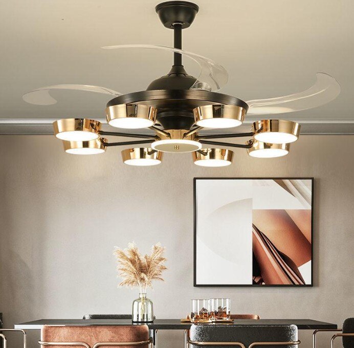 Golden Rings Ceiling Fan Chandelier image 3