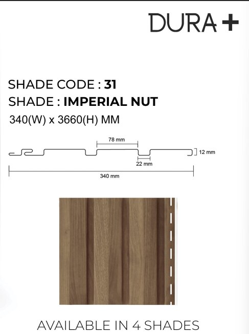 PARE NORMA PANEL (IMPERIAL NUT) - 12 Feet image 3
