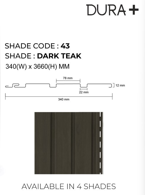 PARE NORMA PANEL (DARK TEAK) - 12 Feet image 3