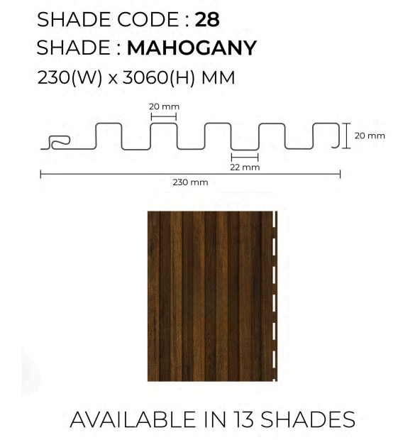 PARE VERTICA PANEL (MAHOGANY) - 10 Feet image 2