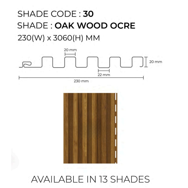 PARE VERTICA PANEL (OAK WOOD OCRE) - 10 Feet image 3