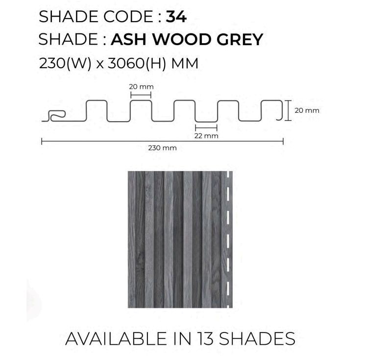 PARE VERTICA PANEL (ASH WOOD GREY) - 10 Feet image 2