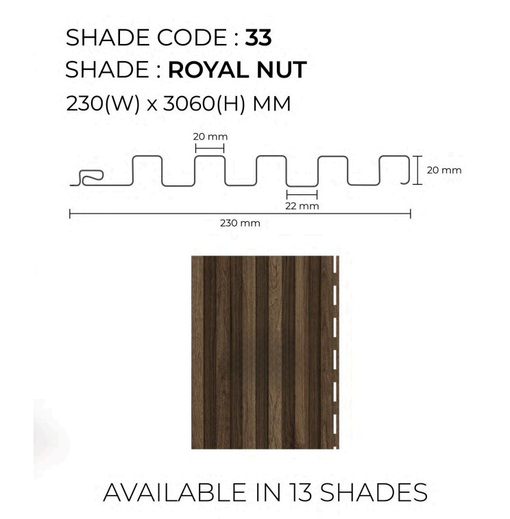PARE VERTICA PANEL (ROYAL NUT) - 10 Feet image 2