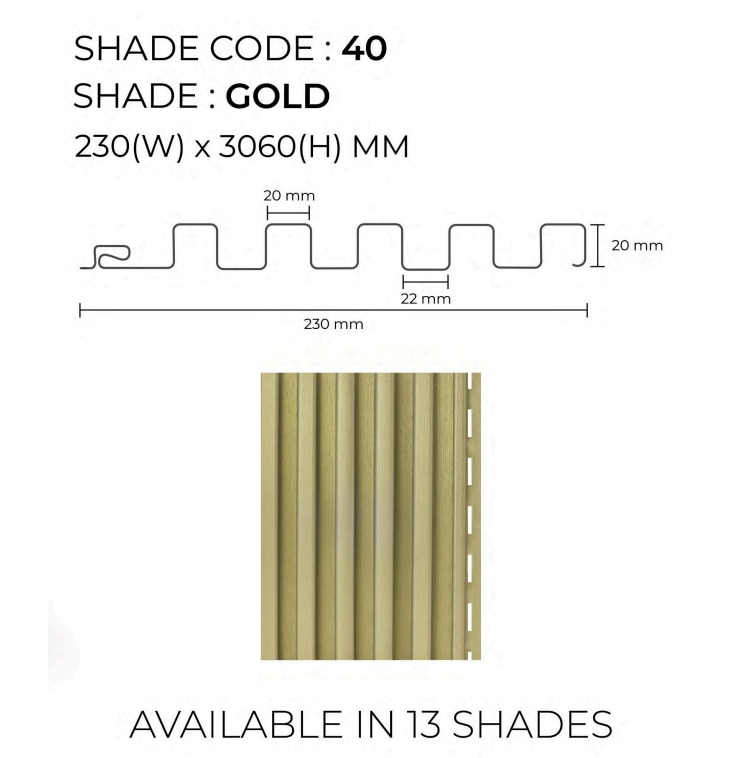 PARE VERTICA PANEL (GOLD) - 10 Feet image 2