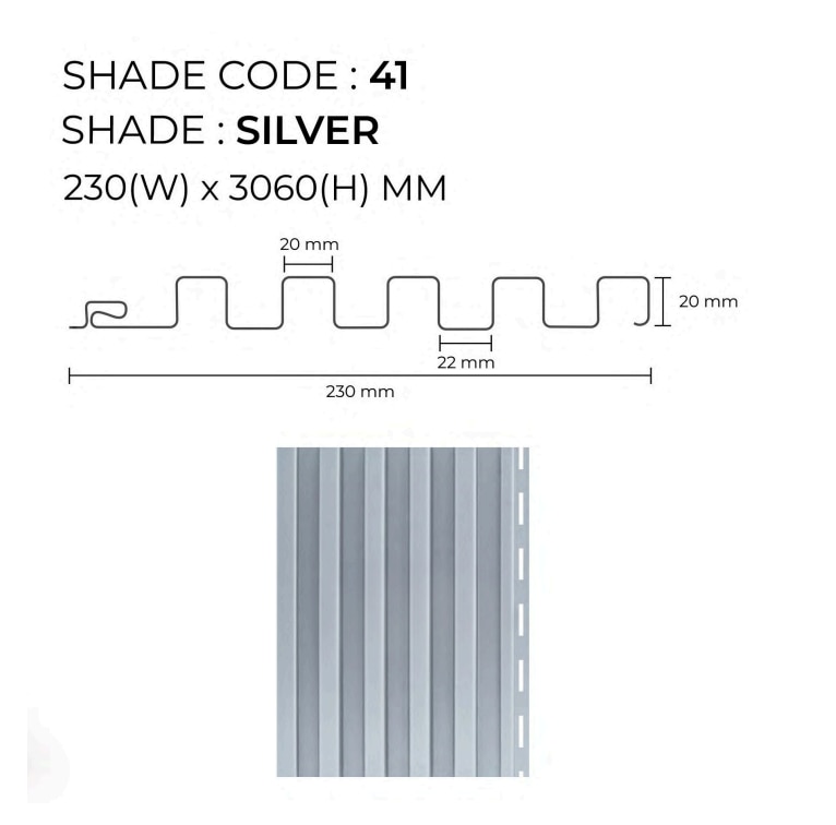PARE VERTICA PANEL (ARMANI GREY) - 10 Feet image 2