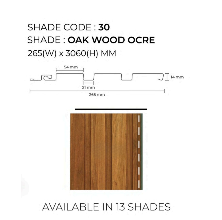 PARE LOUVERS PANEL (OAK WOOD OCRE) - 10 Feet image 2