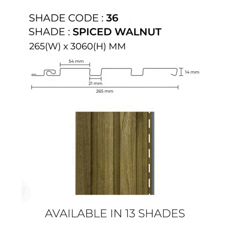 PARE LOUVERS PANEL (SPICED WALNUT) - 10 Feet image 2