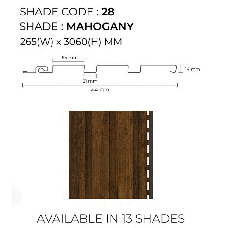 PARE LOUVERS PANEL (МАНOGANY) - 10 Feet image 2