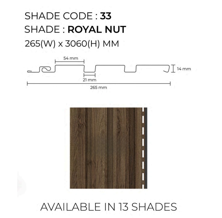 PARE LOUVERS PANEL (ROYAL NUT) - 10 Feet image 2