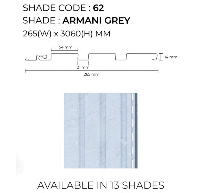 PARE LOUVERS PANEL (ARMANI GREY) - 10 Feet image 2