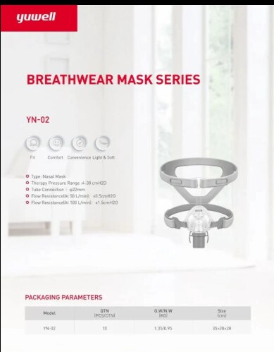 YUWELL BREATHWEAR NASAL MASK YN-02 image 2