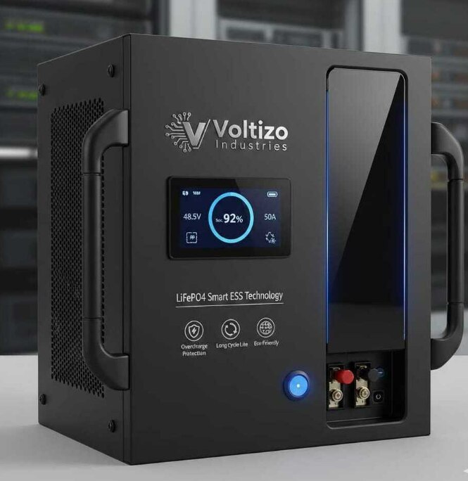 Voltizo Industries - 3kva 24v Lithium Inverter | Ups | Compact Black Design image 2