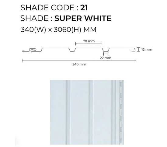 PARE Soffit Panel (Super White) - 10 feet image 2