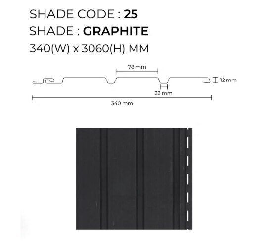 PARE Soffit Panel (Graphite) - 10 feet image 2