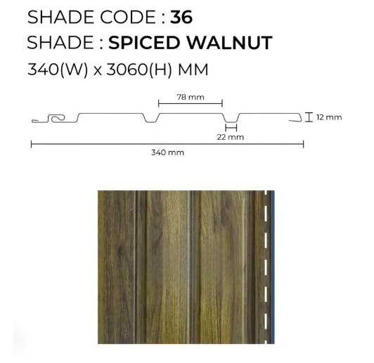 PARE Soffit Panel (Spiced Walnut) - 10 feet image 2