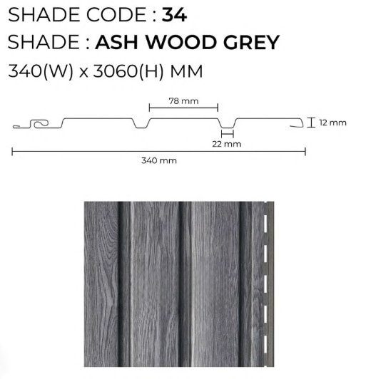PARE Soffit Panel (Ash Wood Grey) - 10 feet image 2