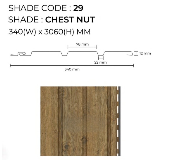 PARE Soffit Panel (Chest Nut) - 10 feet image 2