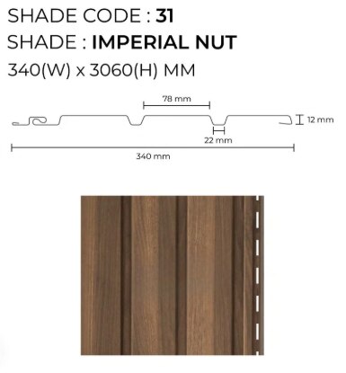 PARE Soffit Panel (Imperial Nut) - 10 feet image 2
