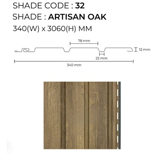 PARE Soffit Panel (Artisan Oak) - 10 feet image 2