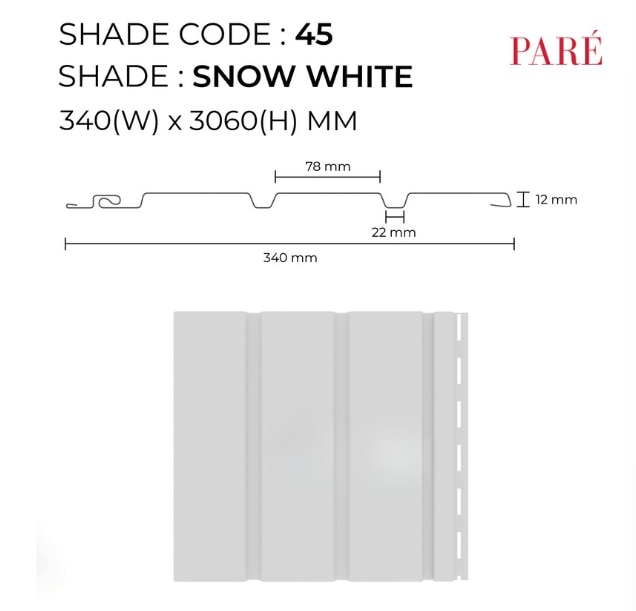 PARE Soffit Panel (Snow White) - 10 feet image 2