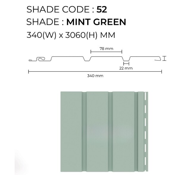 PARE Soffit Panel (Mint Green) - 10 feet image 2