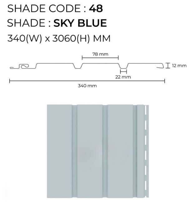 PARE Soffit Panel (Sky Blue) - 10 feet image 2