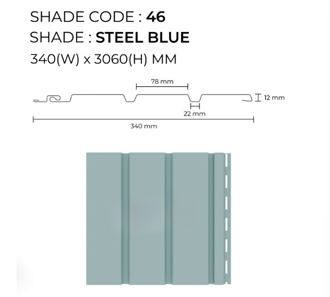 PARE Soffit Panel (Steel Blue) - 10 feet image 2