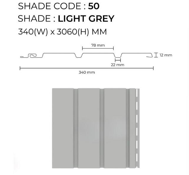 PARE Soffit Panel (Light Grey) - 10 feet image 2