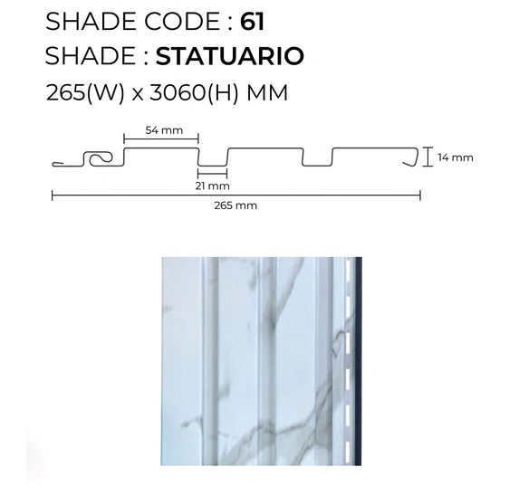 PARE Louver Panel (Statuario )-10 ft image 2