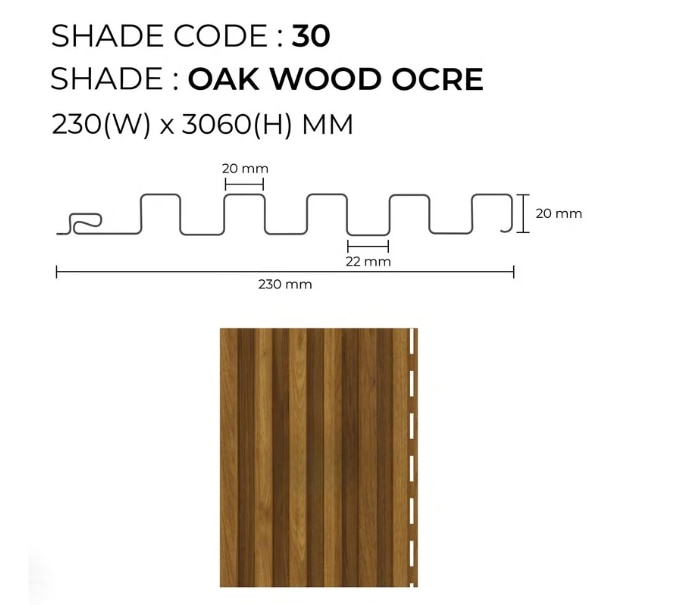 PARE Vertica Panel (Oak Wood Ocre)-10 ft image 2
