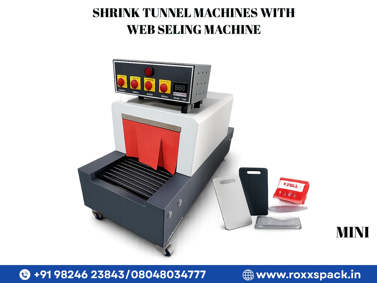 SHRINK TUNNEL WITH WEB SEALING MACHINE image 2