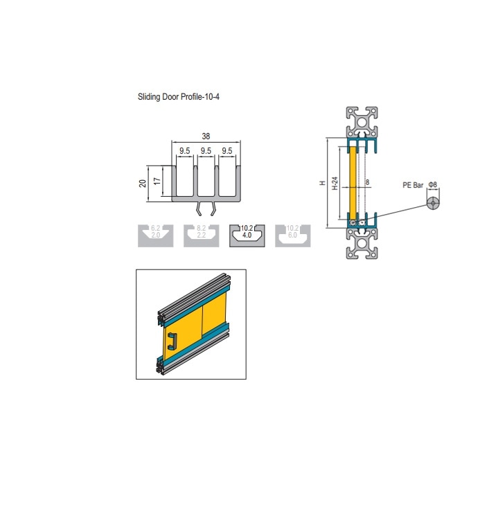 Sliding Door Profile-10 for PG40 image 2
