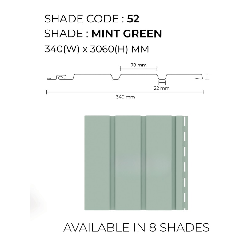 Louver Panel | Mint Green Soffit Pastel | Fresh and Elegant Design for Modern Exteriors image 2
