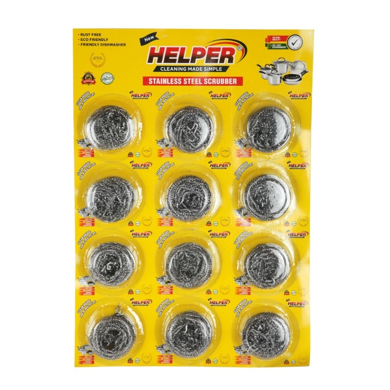 Helper Steel Scrubber 10gm 12Pc Sheet image 2