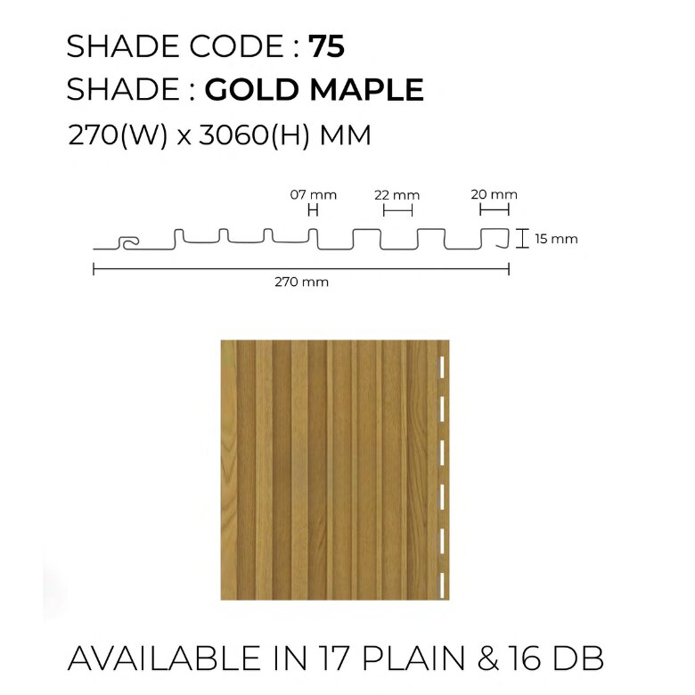 Louver PVC Panel | Gold Maple Unic Panels | Luxurious and Elegant Design for Modern Interiors image 2
