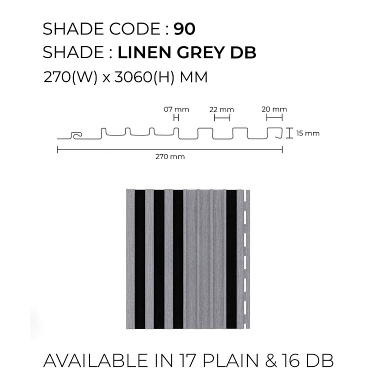 PVC Wall Panels | Linen Grey Dual Black Unic Panels | Contemporary and Durable Design for Stylish Interiors image 2