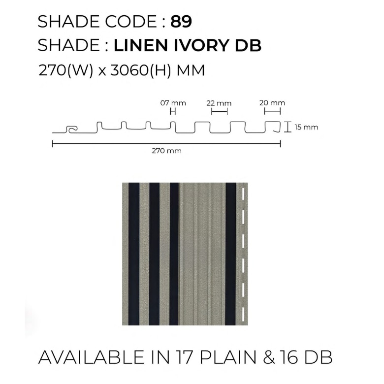 PVC Ceiling Panel | Linen Ivory Dual Black Unic Panels | Elegant and Modern Solution for Ceiling Designs image 2