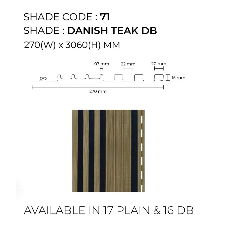 Fluted Wall Panel | Danish Teak Dual Black Unic Panels | Warm and Stylish Design for Contemporary Interiors image 2