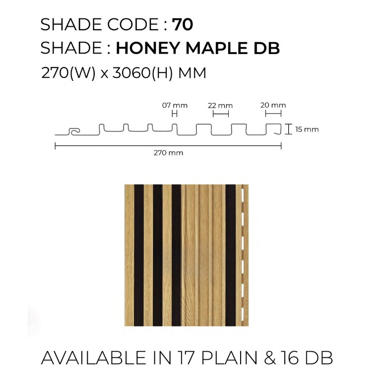 Fluted Interior Panel | Honey Maple Dual Black Unic Panels | Elegant and Warm Design for Modern Interiors image 2